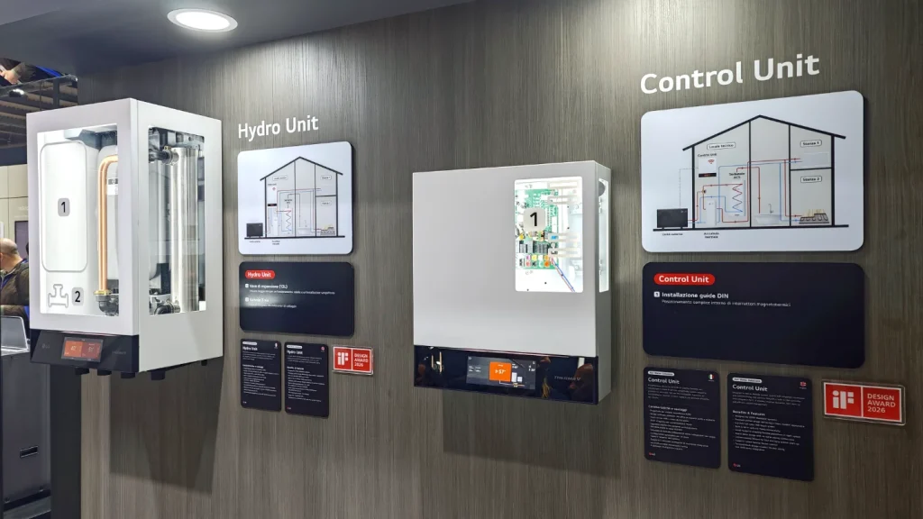 Nuove unità interne LG THERMA V: nuova gamma di unità interne per sistemi a pompa di calore aria-acqua con refrigerante ecologico R290 (GWP 3).