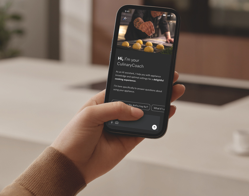 CulinaryCoach è un assistente basato sull'intelligenza artificiale integrato nell'app Miele